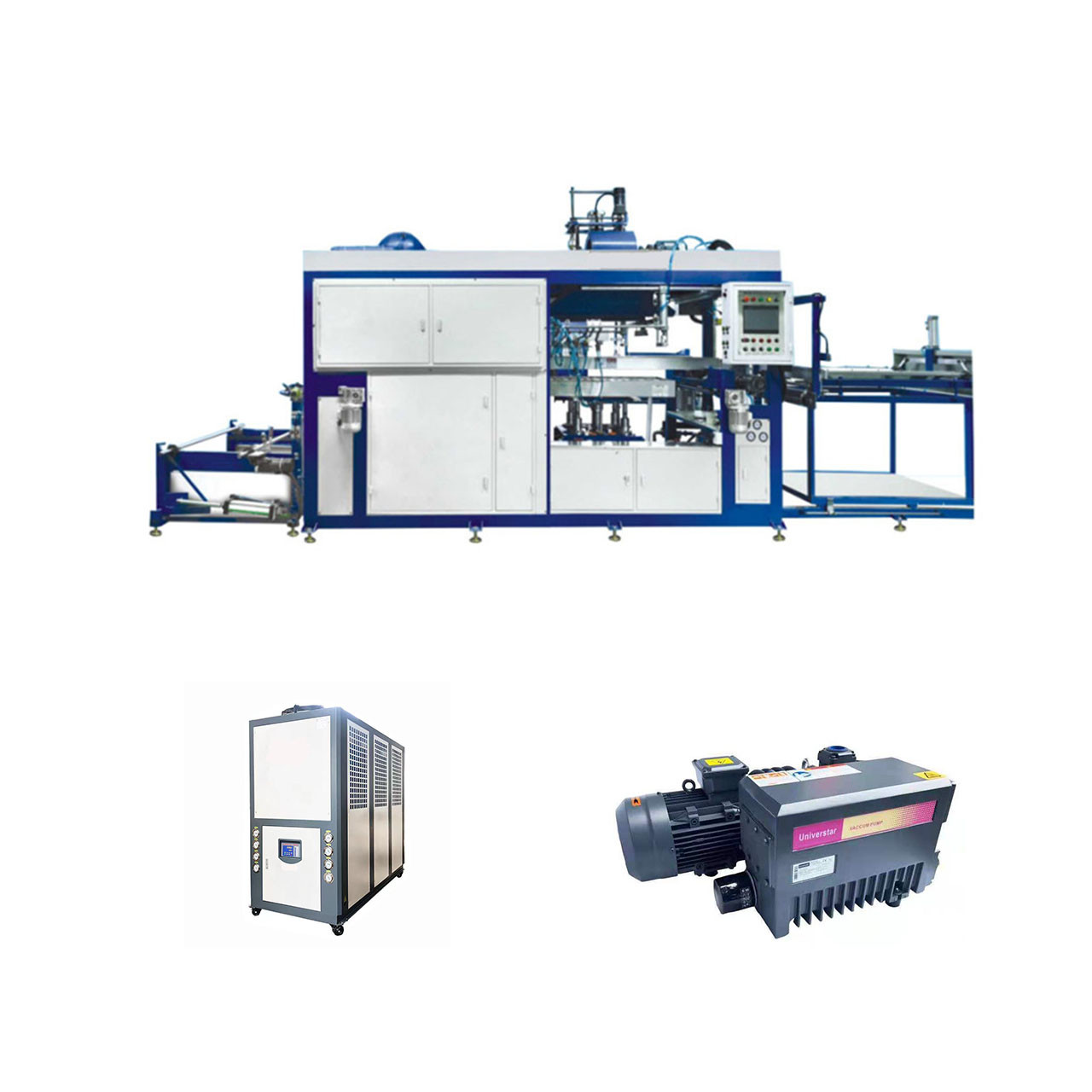 Lunch Box Vacuum Forming Machine 100m3/h Flow Rate 0-300℃ Temperature 1220*710mm Max Forming Area