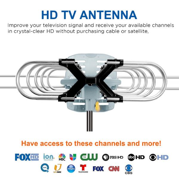 150 Mile Motorized OTA Amplified Outdoor HDTV Antenna