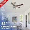 Buy cheap Remote Control 52 Inch Decorative Farmhouse Ceiling Fan With 5 Lights from wholesalers