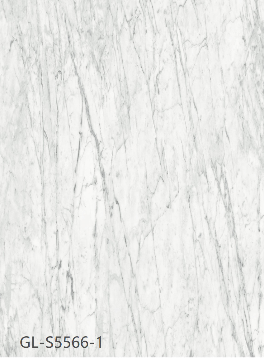 5mm Biodegradable Marble Style Vinyl Flooring Flame Retardant Anti Shock Grayish White GKBM Greenpy GL-S5566-1