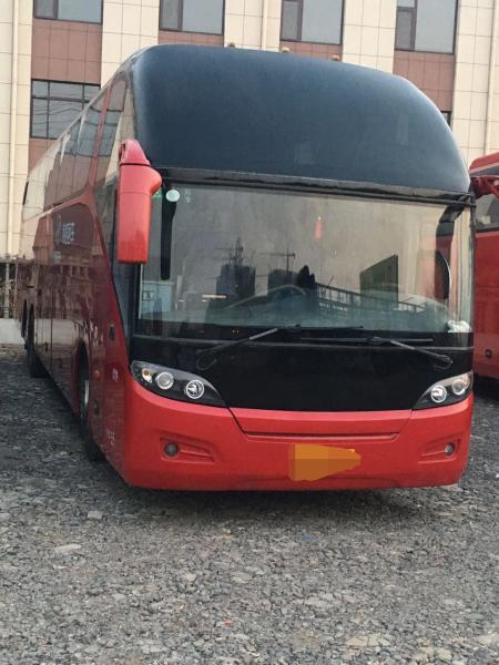 55 Seat Higer Red Travel Used Passenger Bus KLQ6147 Diesel Left Hand Steering