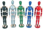 Life - Sized Wooden Drawing Figure Model , Colourful Flexible Poseable Art