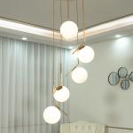 Long Pendant Lamp Modern Nordic Spiral Stair Hanging Light Dining Living Room