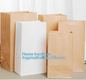 China Custom bakery paper bag / Food grade bread packaging bags, white or brown craft paper bag,greaseproof kebab sandwich bre wholesale