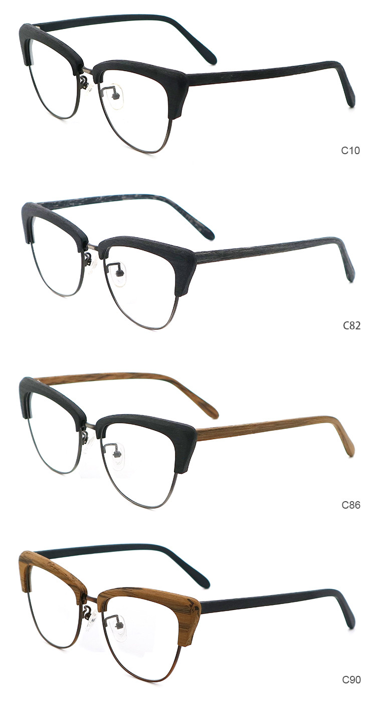 Retro Handmade Wood Grain Acetate Optical Glasses Frame MR 0364