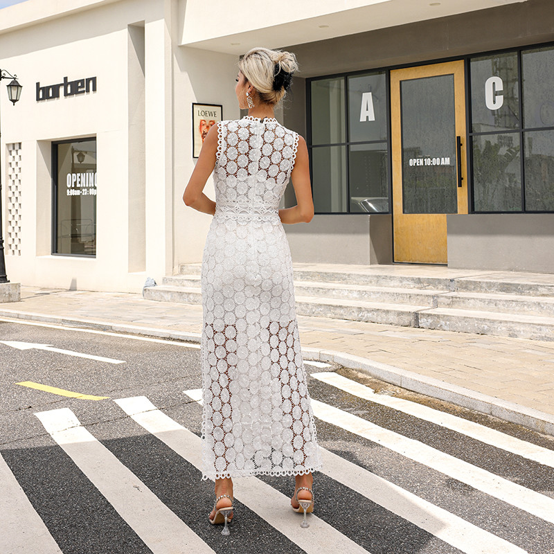 Tie Front Kimono Cover Up Long Sleeve Sheer Boho Gypsy Circle Crochet Lace Trim Maxi Kimono