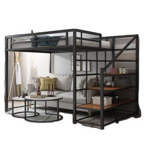 China Banister Stairs Double Loft Bed with Metal Frame and Space Capsule Hotel Bed Cabinet wholesale