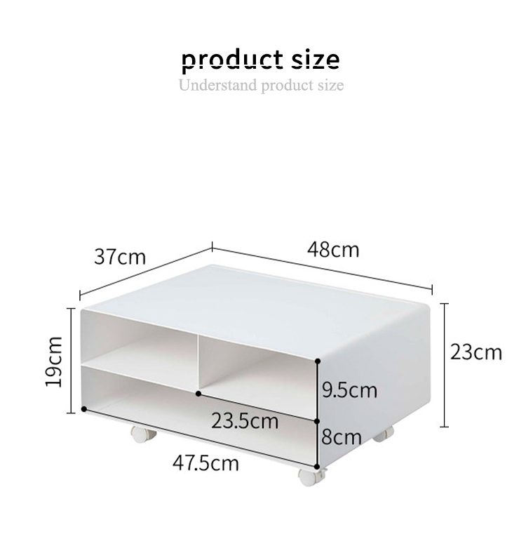 Iron Printer Shelf Small Copier Extender Multi-level Desktop Workstation Organizer Storage Rack Available with Wheels