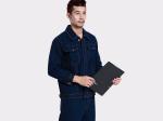 Dark Blue Winter Unisex Work Uniform Coveralls Denim Fabric Wrinkle Resistance