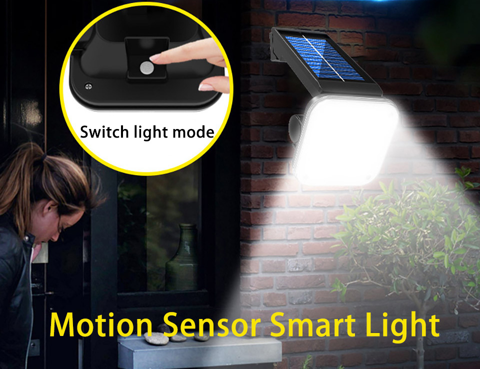 Solar Motion Sensor Wall Light, 54LED Led Solar Light Outdoors Waterproof Solar Power Garden Light