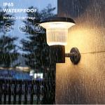 3000K 6000K LED Garden Solar Wall Light For Outdoor Step Fence