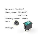 5 PCS / LOT KCD1 4 Pin 21*15mm On Off Boat Car Rocker Switch 6A 250V AC 10A/125V