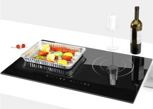 China Sensor Black Ceramic Glass Drop In 2 Ring Electric Stoves wholesale