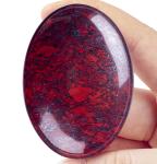 Natural Red Flower Jasper Palm Stone - Healing Crystal for Energy Balance and