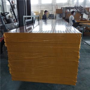 China 75mm fireproof 0.426mm wood grain steel rock wool sandwich wall panel with 60kg density wholesale