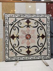 China Deluxe Interior Lobby Water Jet Medallion Flower Marble Petterns Decorative Wall wholesale