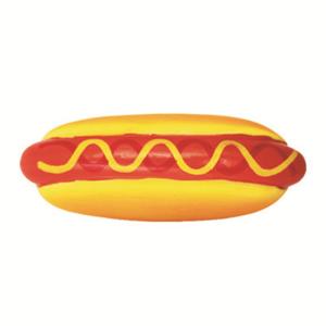 China 10cm Hot Dog Sturdy Squeaky Latex Pet Toys For Chewing Bite wholesale