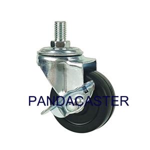 China Black 2 inch Light Duty Casters Rubber Wheel Swivel Caster With Brake wholesale