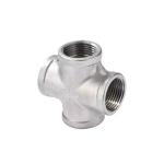 Stainless Steel 3/4" Female 4 Way Cross Cast Pipe Fitting Coupling for