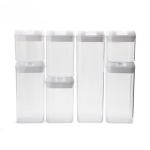 Popular Customized Eco-Friendly 7 Piece Set Airtight Plastic Dry Food Storage