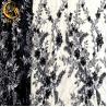 Buy cheap Black Decorative Embroidered Lace Fabric Fashionable With Rhinestones from wholesalers