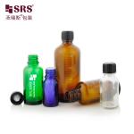 G005 Glass Round Boston Bottle Screw Cap With Horizontal Dropper Insert For