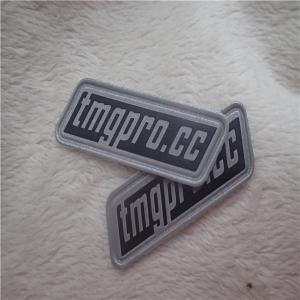 China Outdoor Men Clothing Reflective PU Leather Patches High Frequency Sewing Line wholesale
