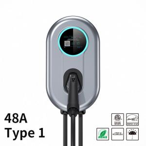 China 48A Wallbox EV Charger Station With LCD Screen APP Wifi/Bluetooth 11.52 KW Type 1 EV Home Charger wholesale