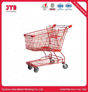 China Supermarket Metal Shopping Trolley Surface With Customized Logo wholesale