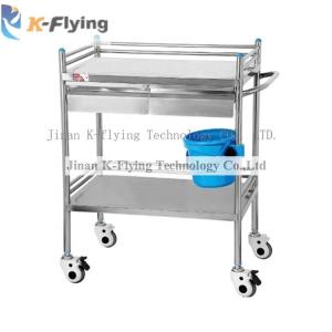 China 201 SS Hospital Delivery Medical Crash Cart With Two Drawers wholesale