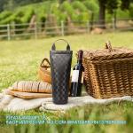 Single Wine Gift Tote Bag, Insulated Padded Thermal Wine Bottle Carrying Cooler