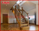 Solid Wood Staircase VK89S Beech Handrail Tread Beech ,Railing tempered glass,