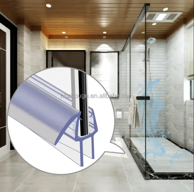 Waterproof PVC Weather Strip for Glass Thickness 6mm/8mm/10mm/12mm 2.2 Meters/Strip