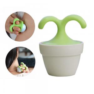 China Roller Ball Handheld Body Massager Cute Mini Potted Plant Shaped 360 Degree Rotating on sale