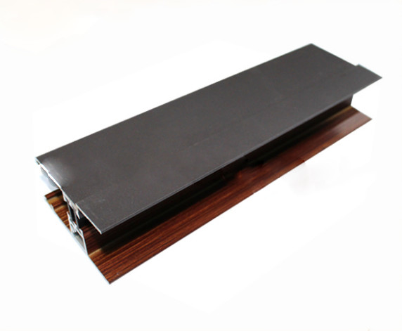 Wood Finish / Powder Coated Aluminum Profile For Door And Window ISO 9001 Approved