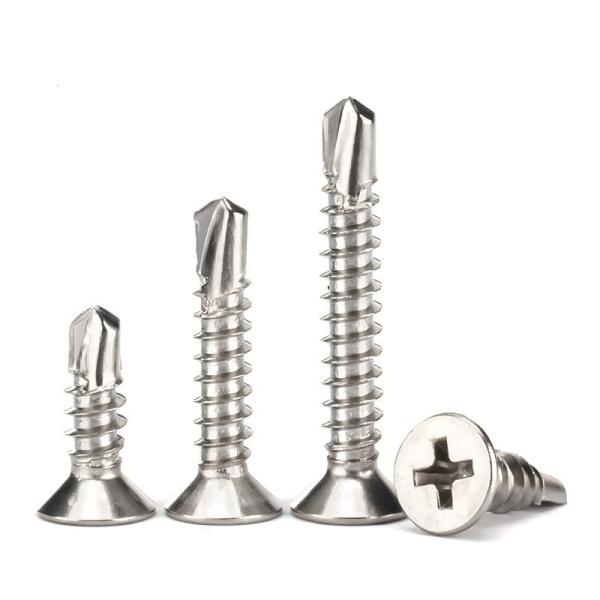 Tray Shipping Stainless Steel DIN7504 Cross Drilled Countersunk Head Drill Tail