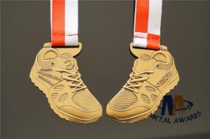 China Customized 3D Mold Medals Personlized Shoes Shape Medailles Antuique Gold Metal Finish wholesale