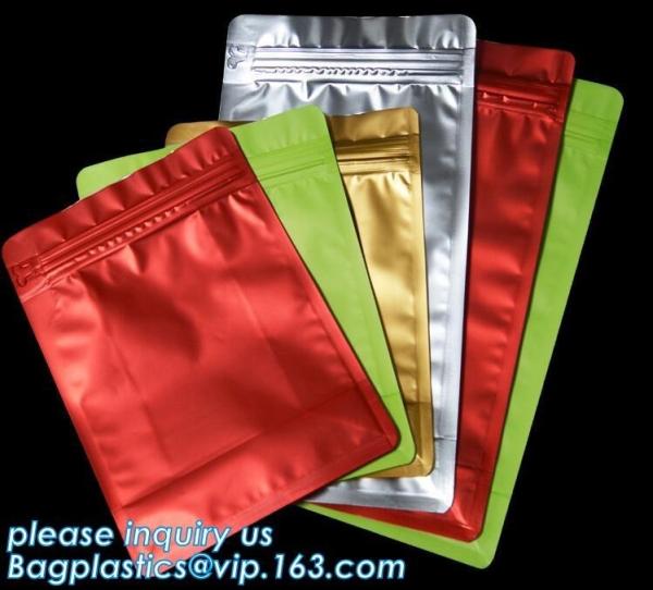 Laminating Aluminum Foil Food Packaging metallized zipper Standing Up Pouch Bag