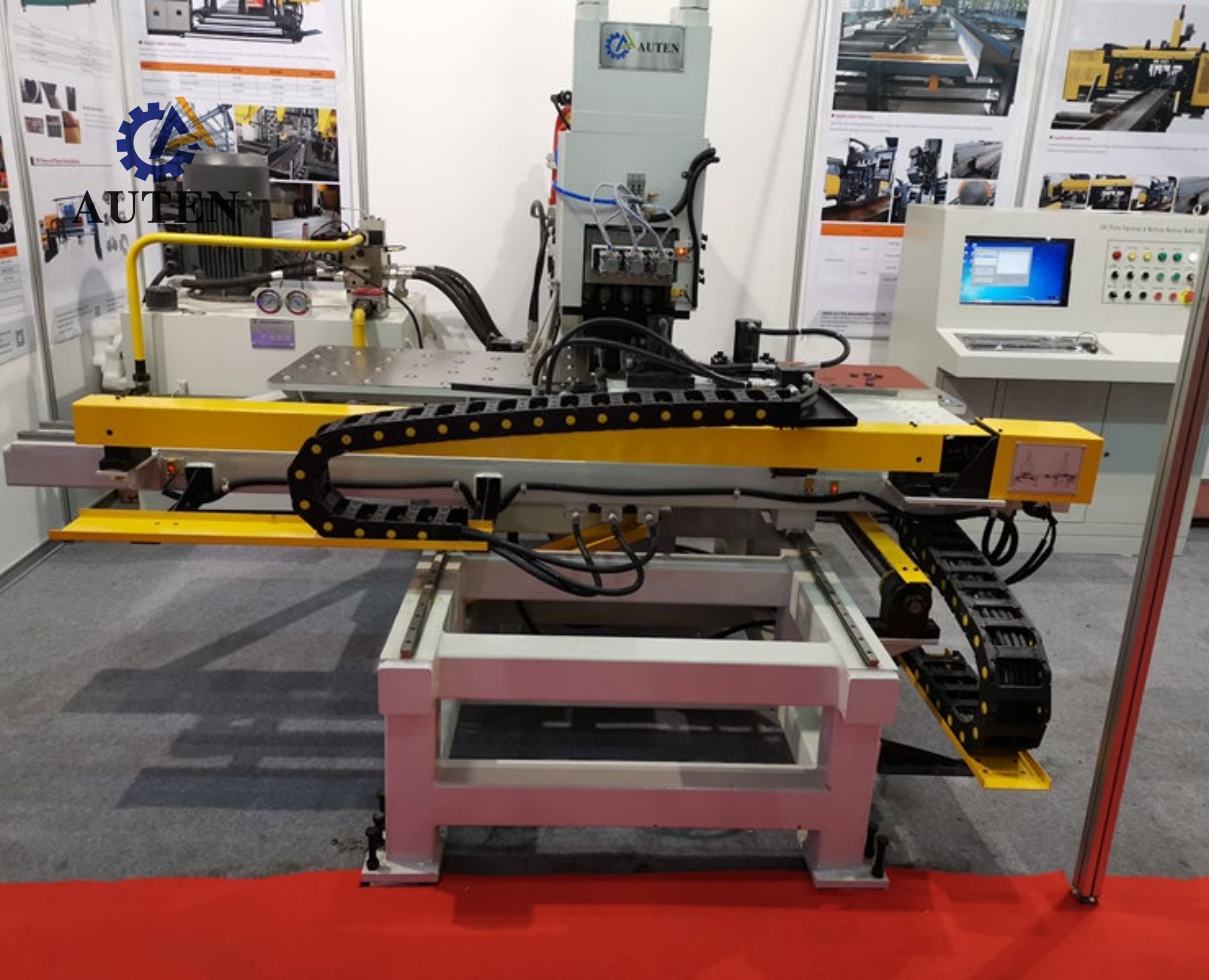 Precision CNC Plate Punching Marking And Drilling Machine For Steel Tower Components