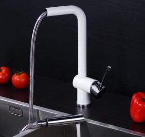 China White Pull Out Rotatable Kitchen Scandinavian Copper Sink Faucet wholesale