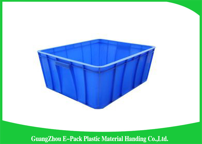 Big Capacity Plastic Stackable Containers Warehousing Transportation Blue