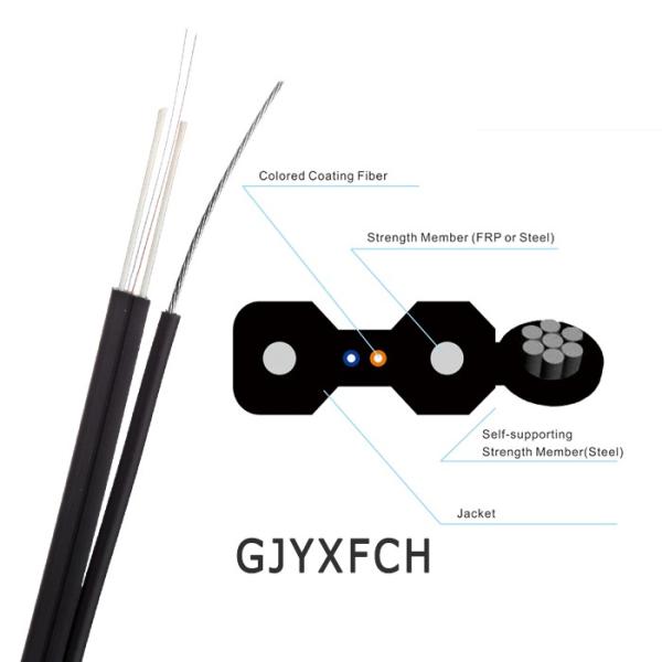 LSZH Sheath Fig 8 Tight Buffer 1-12 Cores FTTH Drop Cable Outdoor Self supporting Bow type