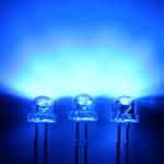 5mm 460 - 470nm Blue Color 500mcd - 800mcd 120deg Strawhat Shape Transparent