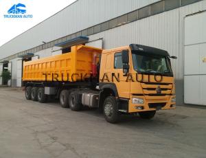 China Heavy Duty Semi Trailer Bottom Dump Truck 50 Tons With Hydraulic Lifting wholesale