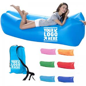 China Custom Brand  Logo Print Inflatable Lounger Air Sofa Portable Air Sofa Couch on sale