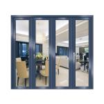 UPVC PVC Foldable Sliding Glass Doors 3 Panel Bi Fold Doors Electrophoresis