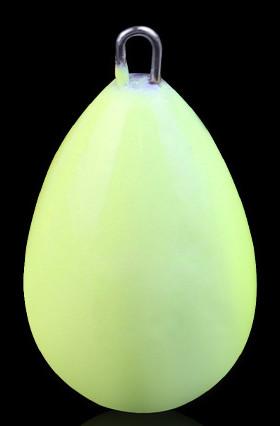 30~150g water drop shaped enviroment protection luminous lead weight with two