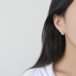 Lanciashow 925 Sterling Silver Studs Earrings Irregular Fine Jewellery
