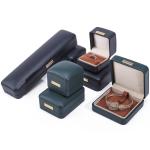 Soft Touch Convex Roof Faux Leather Jewelry Packaging Box Set for Ring Bracelet