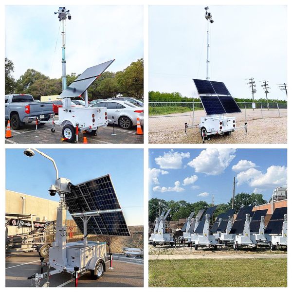 Multifunction Solar Light Tower CCTV Camera Tower Surveillance Live Footage Mobile Solar Light Tower